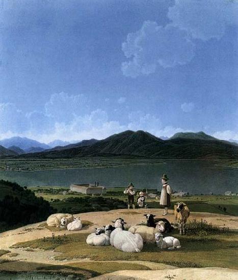 Wilhelm von Kobell View of Lake Tegern Sweden oil painting art
